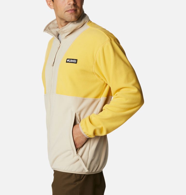 Men's Back Bowl Lightweight Fleece Jacket, Color: Golden Nugget, Ancient Fossil, image 3