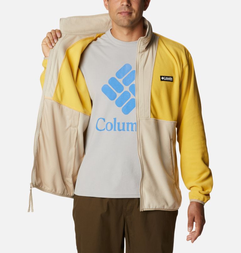 Men's Back Bowl Lightweight Fleece Jacket, Color: Golden Nugget, Ancient Fossil, image 5