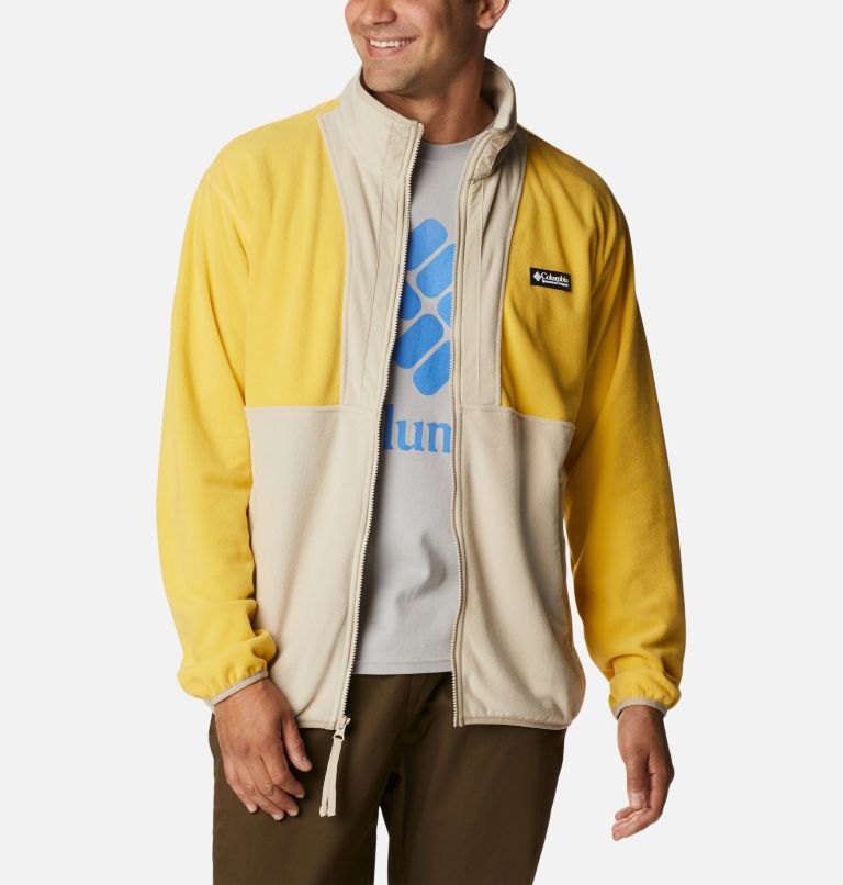 Men's Back Bowl Lightweight Fleece Jacket, Color: Golden Nugget, Ancient Fossil, image 6