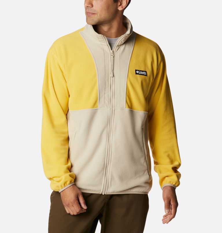 Men's Back Bowl Lightweight Fleece Jacket, Color: Golden Nugget, Ancient Fossil, image 1