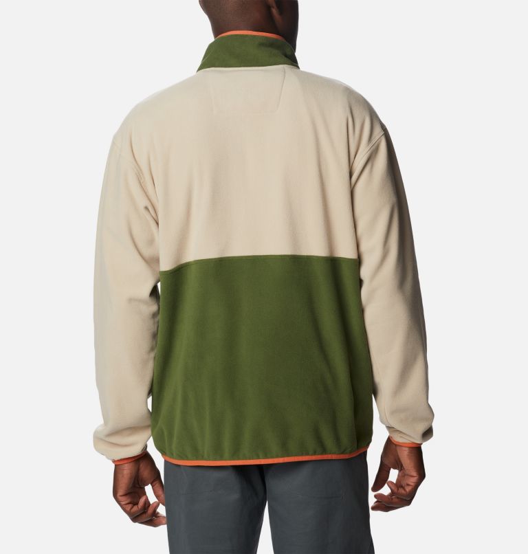 Thumbnail: Men's Back Bowl Fleece Lightweight, Color: Ancient Fossil, Pesto, Dusty Orange, image 2