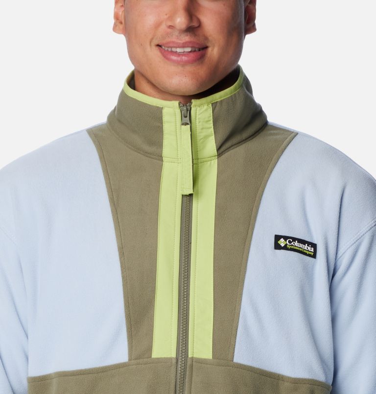 Men's Back Bowl Fleece Lightweight, Color: Whisper, Stone Green, Napa Green, image 4