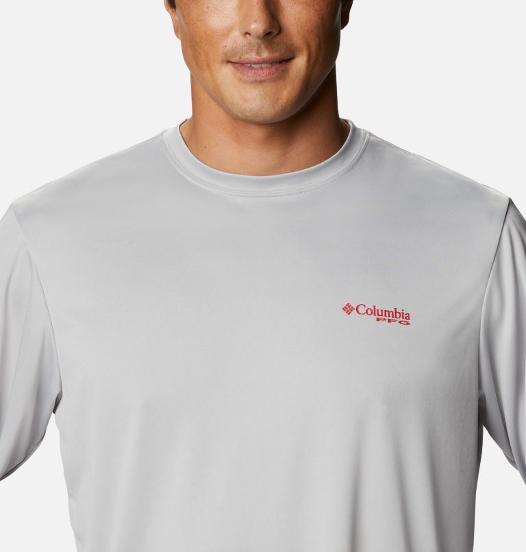 Men's PFG Terminal Tackle Destination Long Sleeve Shirt, Color: Cool Grey, Canada, image 4