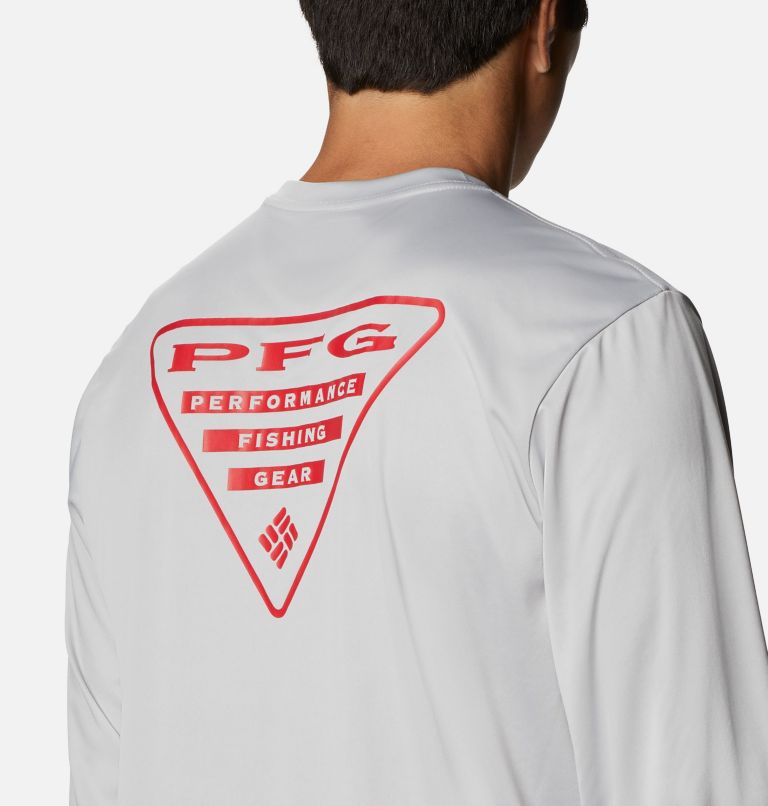 Thumbnail: Men's PFG Terminal Tackle Destination Long Sleeve Shirt, Color: Cool Grey, Canada, image 5