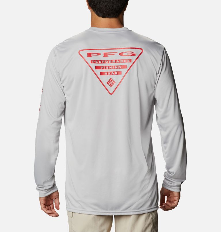 Men's PFG Terminal Tackle Destination Long Sleeve Shirt, Color: Cool Grey, Canada, image 2