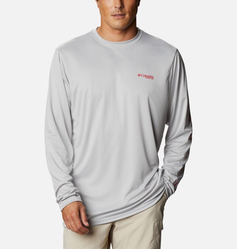 Thumbnail: Men's PFG Terminal Tackle Destination Long Sleeve Shirt, Color: Cool Grey, Canada, image 1