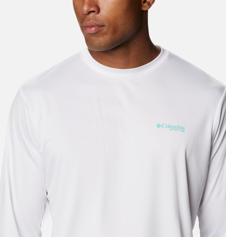 Men's PFG Terminal Tackle Destination Long Sleeve Shirt, Color: White, Florida Keys, image 4