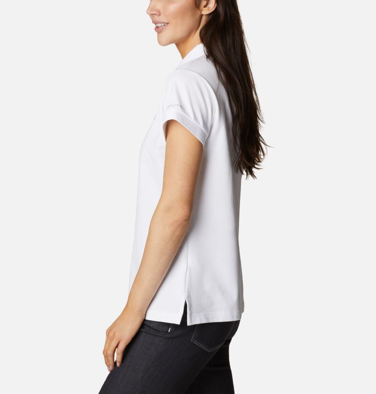 Women's Lakeside Trail Solid Pique Polo, Color: White, image 3