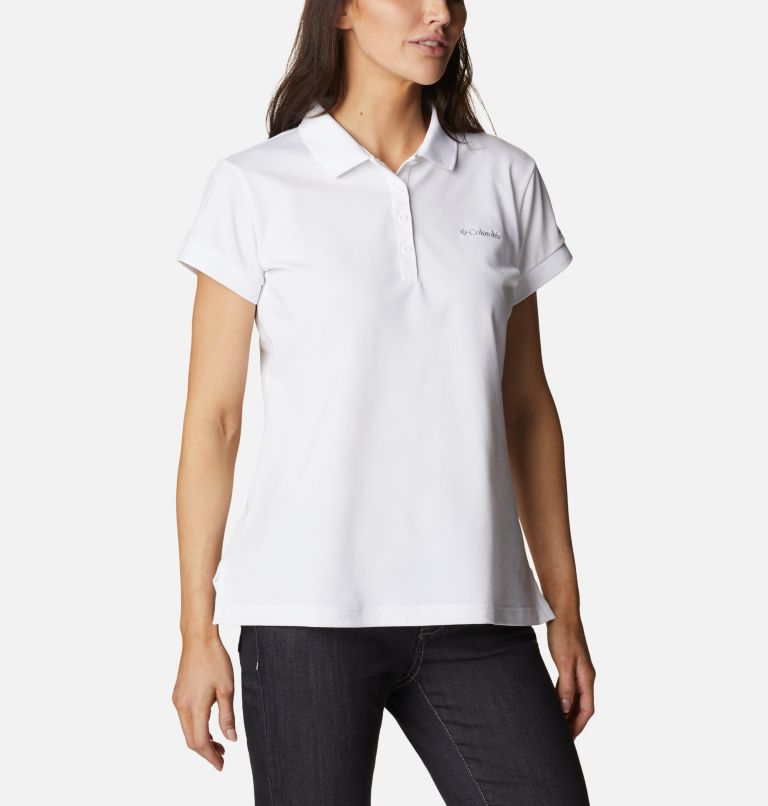 Women's Lakeside Trail Solid Pique Polo, Color: White, image 5