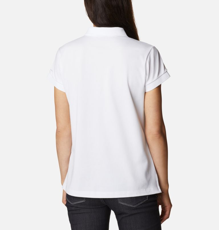 Women's Lakeside Trail Solid Pique Polo, Color: White, image 2