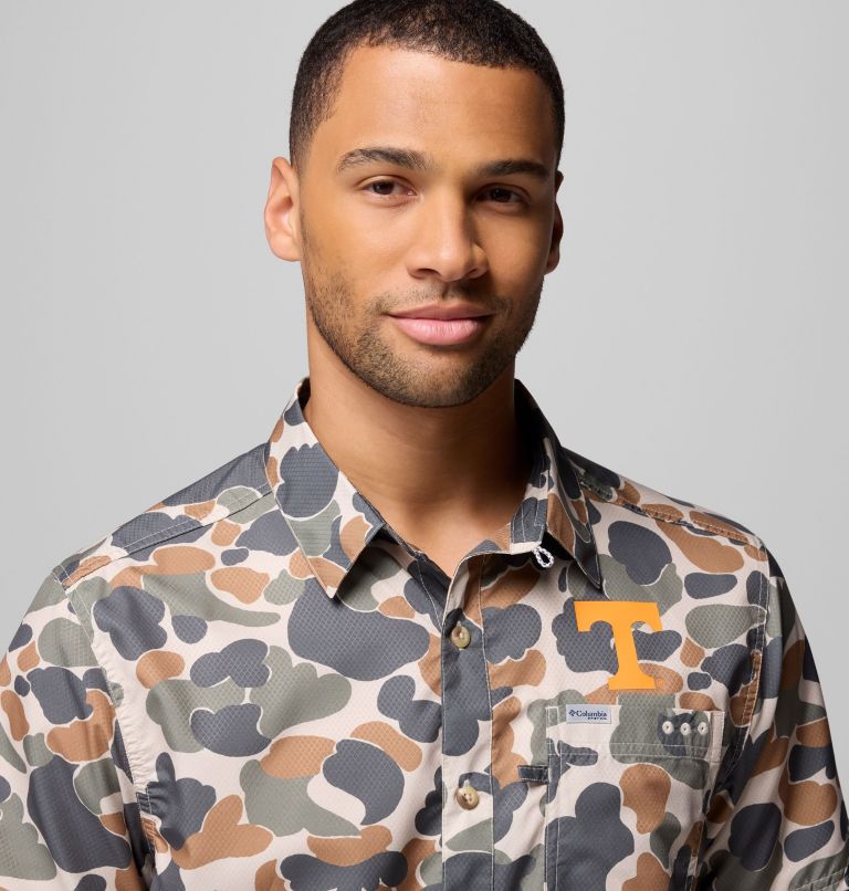 Men's Collegiate PFG Super Slack Tide Shirt - Tennessee, Color: UT - Fossil Deltahunter Camo, image 5