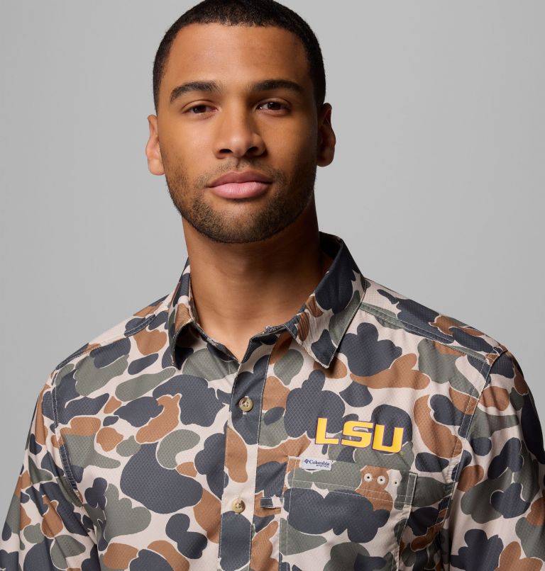 CLG Super Slack Tide Shirt | 161 | L, Color: LSU - Fossil Deltahunter Camo, image 5