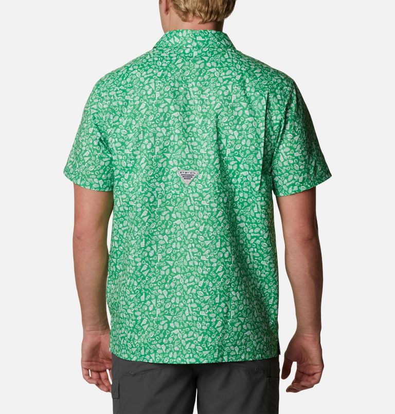 Men's Collegiate PFG Super Slack Tide Shirt - Oregon, Color: UO - Fuse Green Micro Print, image 2
