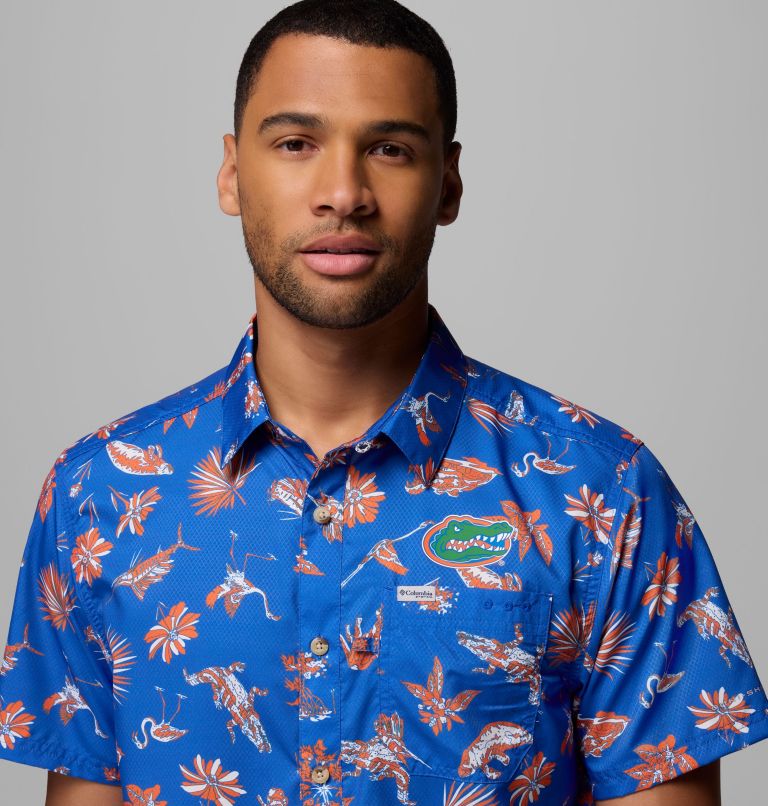 Men's Collegiate PFG Super Slack Tide Shirt - Florida, Color: FLA - Azul Floridays Print, image 5