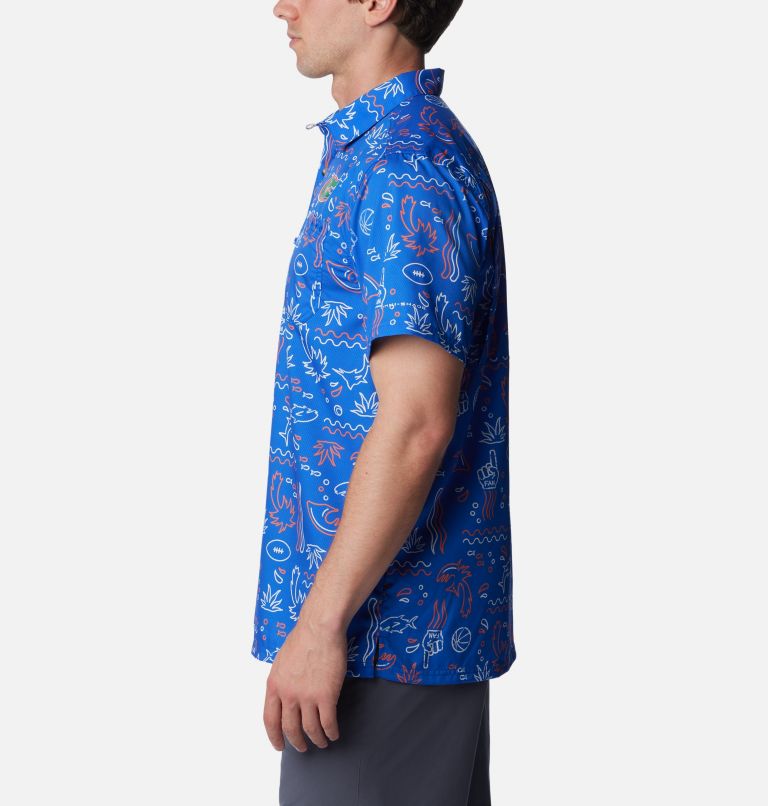 Men's Collegiate PFG Super Slack Tide Shirt - Florida, Color: FLA - Azul Fish Fan Print, image 3