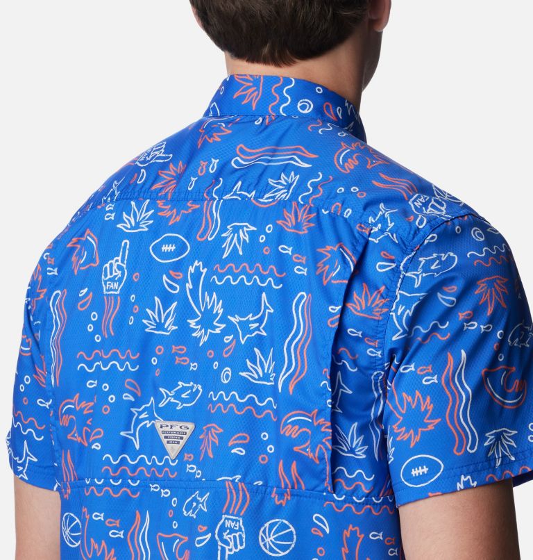 Men's Collegiate PFG Super Slack Tide Shirt - Florida, Color: FLA - Azul Fish Fan Print, image 5