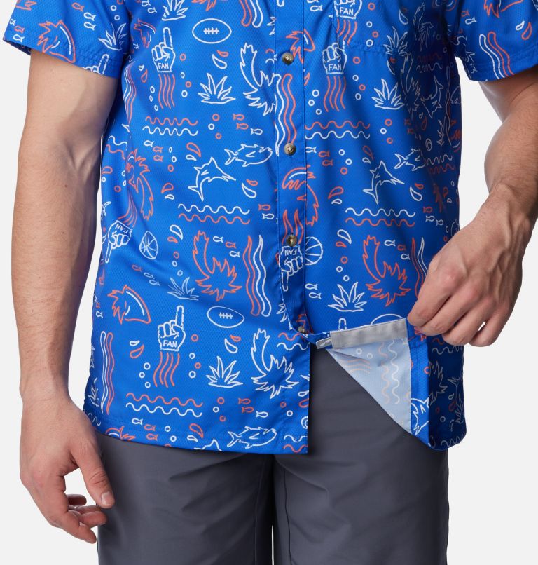 Men's Collegiate PFG Super Slack Tide Shirt - Florida, Color: FLA - Azul Fish Fan Print, image 6