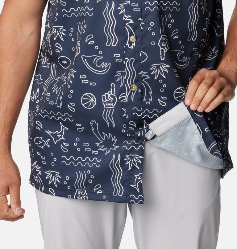 Men's PFG Super Slack Tide Shirt - Dallas Cowboys, Color: DC - Collegiate Navy Fish Fan Print, image 6