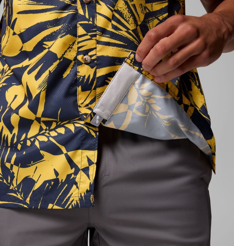 Men's Collegiate PFG Super Slack Tide Shirt - Michigan, Color: UM - Collegiate Navy, Yellow Tropicatch, image 6