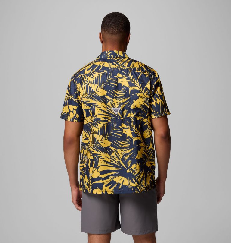 Men's Collegiate PFG Super Slack Tide Shirt - Michigan, Color: UM - Collegiate Navy, Yellow Tropicatch, image 3