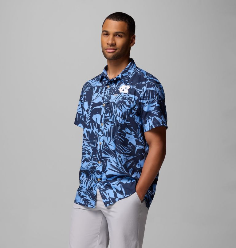 Men's Collegiate PFG Super Slack Tide Shirt - North Carolina, Color: NC - White Cap Tropicatch, image 4