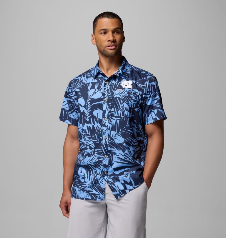 Men's Collegiate PFG Super Slack Tide Shirt - North Carolina, Color: NC - White Cap Tropicatch, image 1
