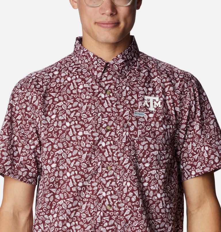 Men's Collegiate PFG Super Slack Tide Shirt - Texas A&M, Color: TAM - Deep Maroon Gameday Print, image 4