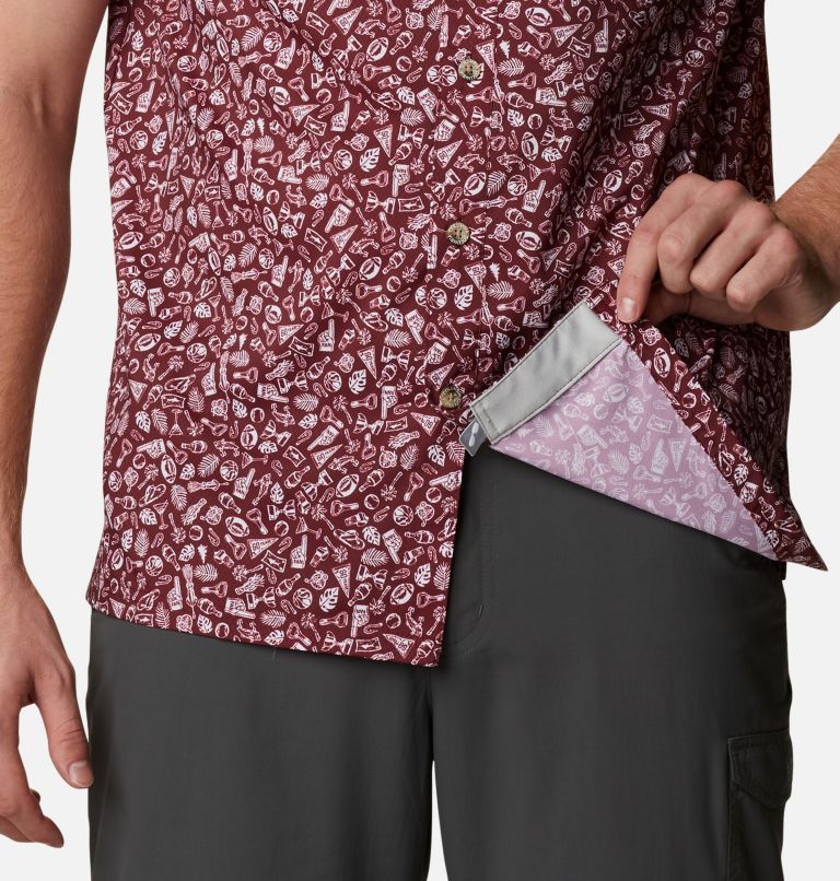 Men's Collegiate PFG Super Slack Tide Shirt - Texas A&M, Color: TAM - Deep Maroon Micro Print, image 6