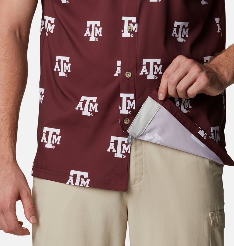 Men's Collegiate PFG Super Slack Tide Shirt - Texas A&M, Color: TAM - Deep Maroon Logo Print, image 6