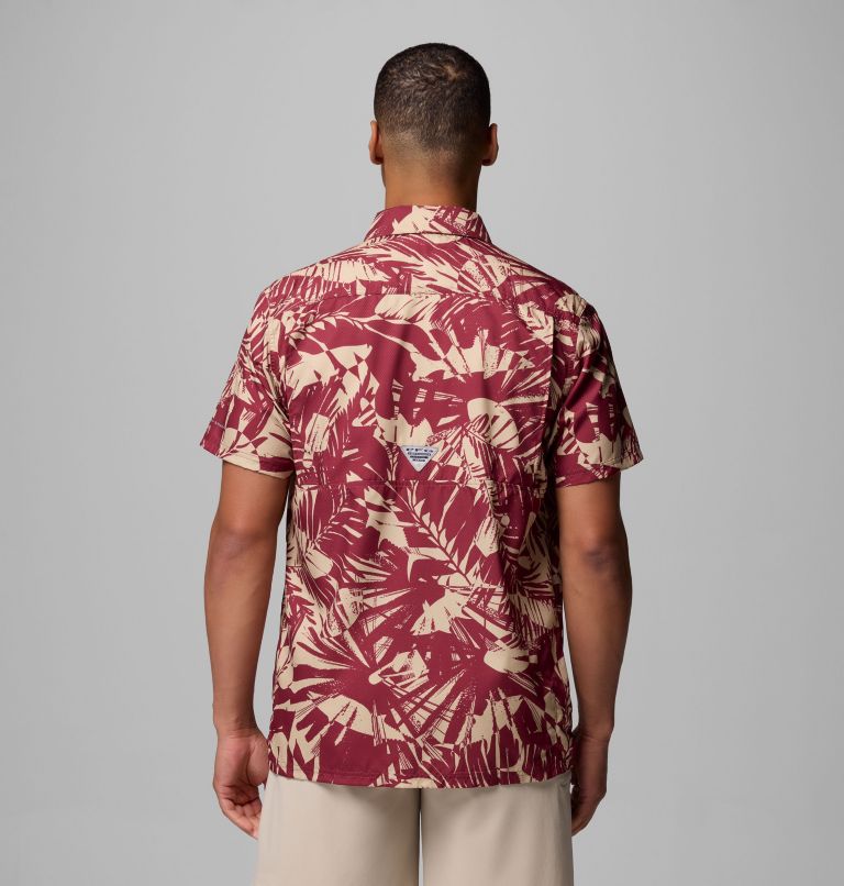 Men's Collegiate PFG Super Slack Tide Shirt - Florida State, Color: FSU - Cabernet Tropicatch Print, image 3