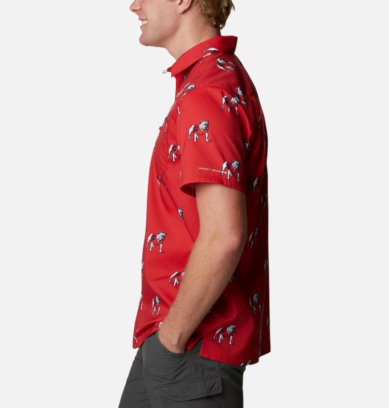 Men's Collegiate PFG Super Slack Tide Shirt - Georgia, Color: UGA - Bright Red Logo Print, image 3