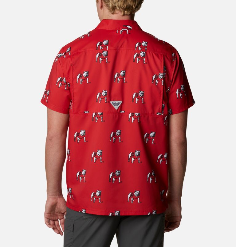 Men's Collegiate PFG Super Slack Tide Shirt - Georgia, Color: UGA - Bright Red Logo Print, image 2