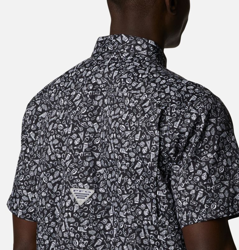 Thumbnail: Men's Collegiate PFG Super Slack Tide Shirt - Georgia, Color: UGA - Black Micro Print, image 5