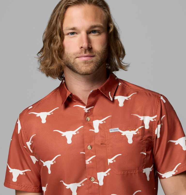 Men's Collegiate PFG Super Slack Tide Shirt - Texas, Color: TEX - Cedar Logo Print, image 5