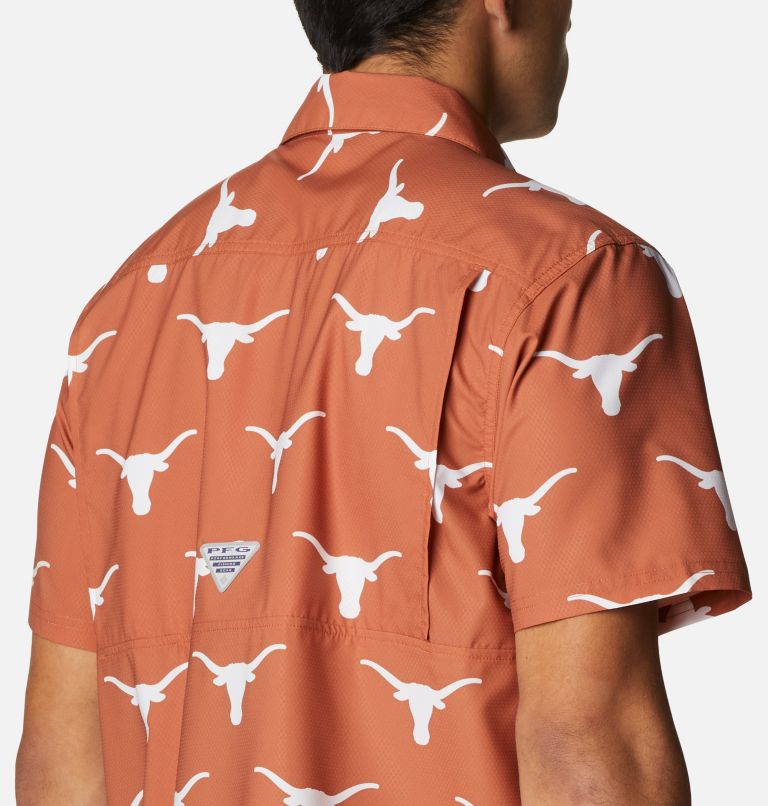 NWT $70 MENS COLUMBIA PFG UT TEXAS LONGHORNS SUPER BONEHEAD S/S SHIRT  MEDIUM M