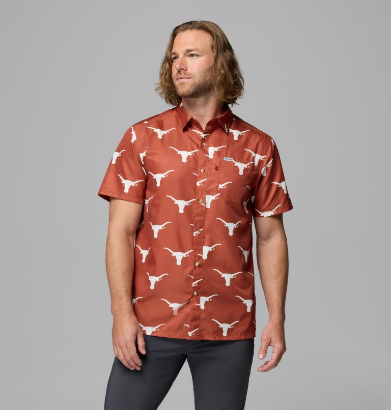 Men's Collegiate PFG Super Slack Tide Shirt - Texas, Color: TEX - Cedar Logo Print, image 1