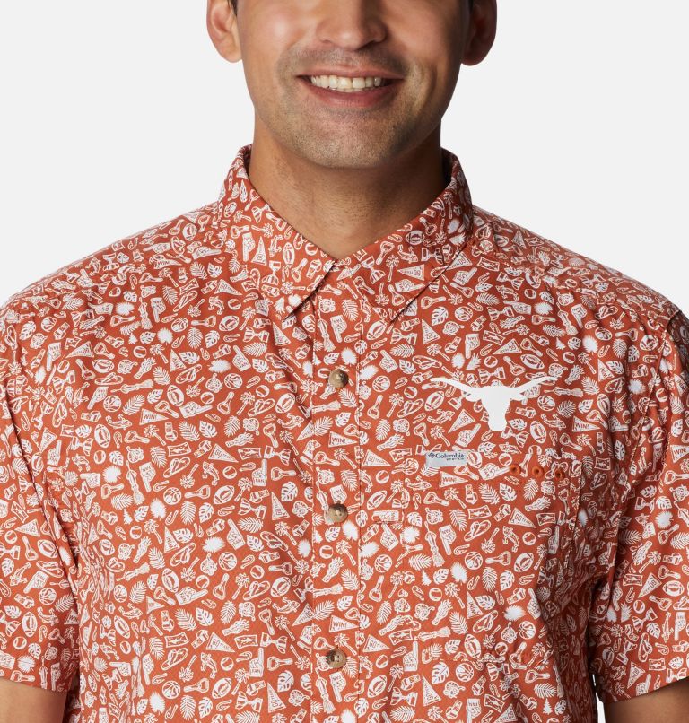 Men's Collegiate PFG Super Slack Tide Shirt - Texas, Color: TEX - Cedar Gameday Print, image 4