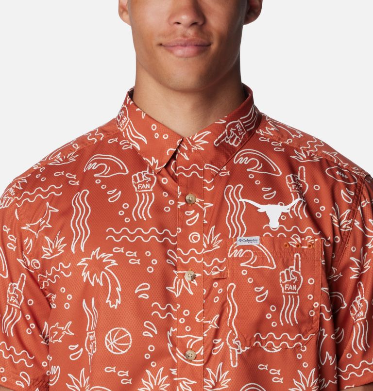 Men's Collegiate PFG Super Slack Tide Shirt - Texas, Color: TEX - Cedar Fish Fan Print, image 4