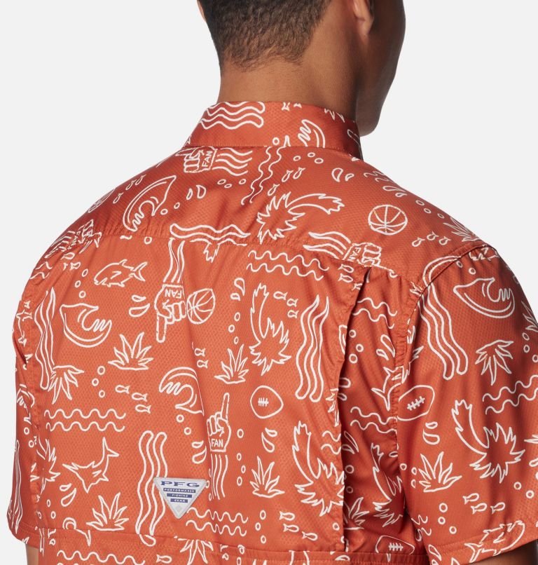 Men's Collegiate PFG Super Slack Tide Shirt - Texas, Color: TEX - Cedar Fish Fan Print, image 5