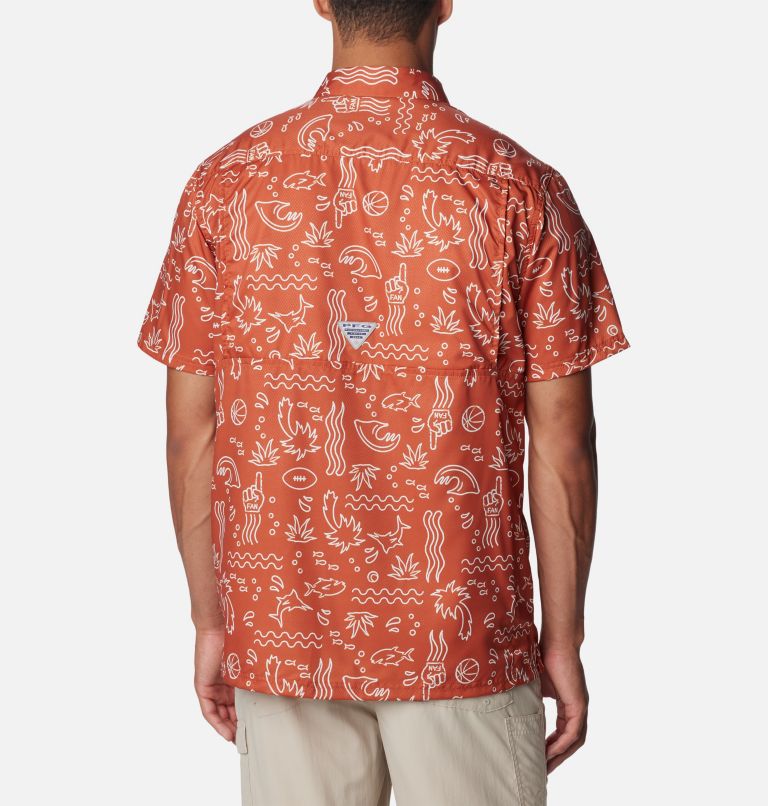 Men's Columbia Gray Texas Longhorns Super Slack Tide Button-Up Shirt