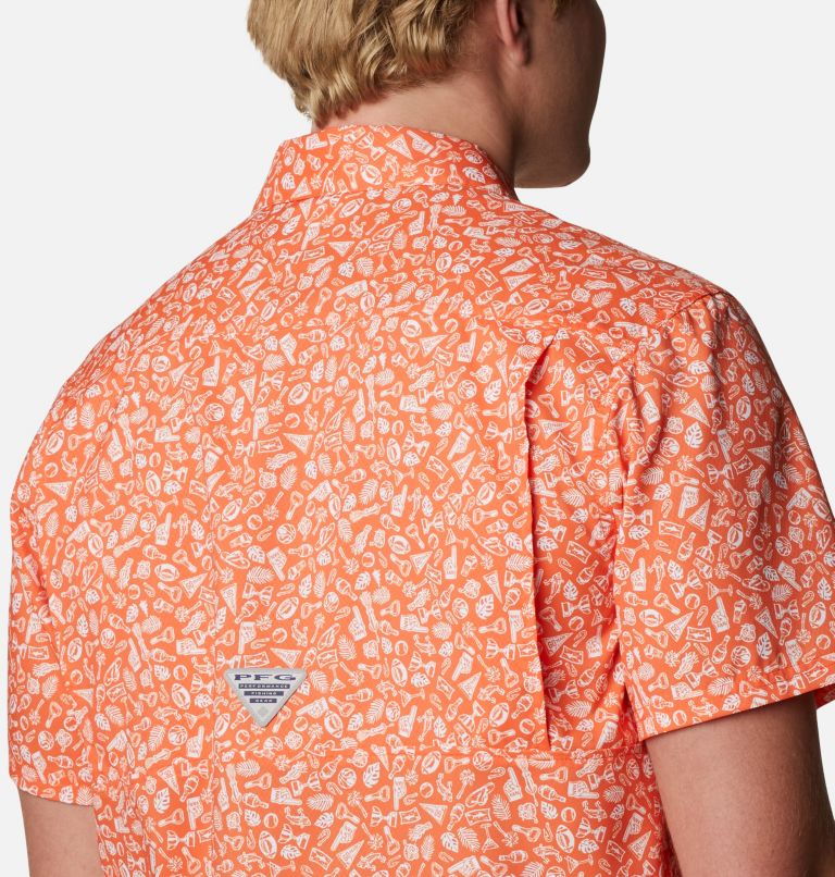 Thumbnail: CLG Super Slack Tide Shirt | 836 | L, Color: CLE - Spark Orange Micro Print, image 5