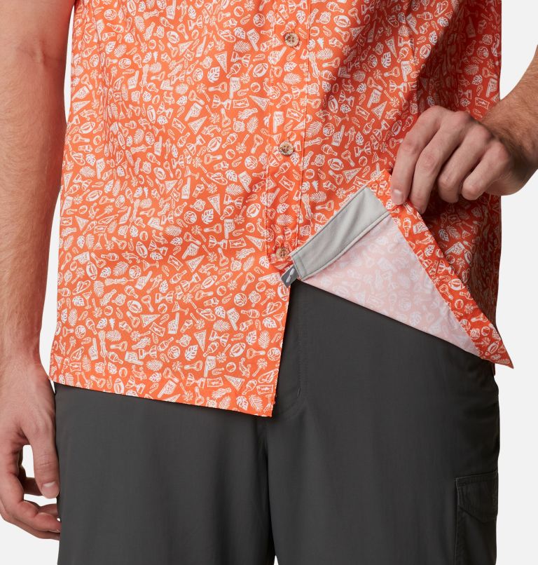 CLG Super Slack Tide Shirt | 836 | L, Color: CLE - Spark Orange Micro Print, image 6