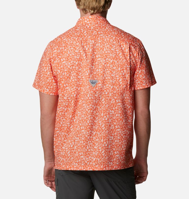 Thumbnail: CLG Super Slack Tide Shirt | 836 | L, Color: CLE - Spark Orange Micro Print, image 2