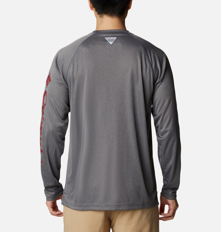 Men's Collegiate PFG Terminal Tackle Long Sleeve Shirt - Florida State, Color: LSU - Charcoal Heather