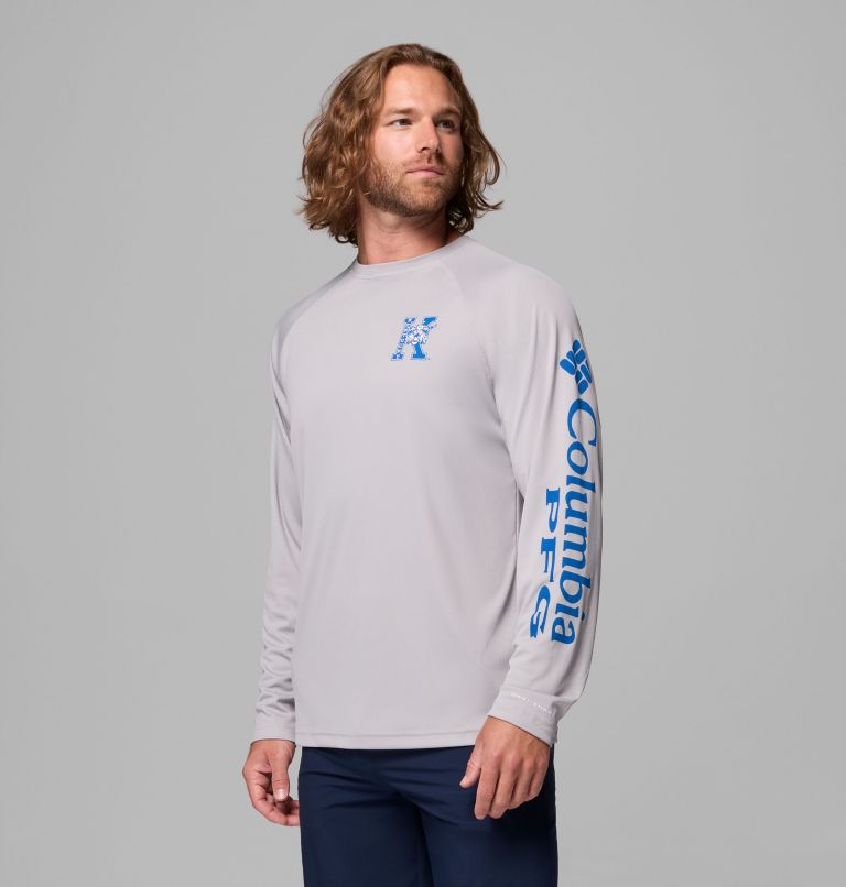 Men's Collegiate PFG Terminal Tackle Long Sleeve Shirt - Kentucky, Color: UK - Columbia Grey, image 4