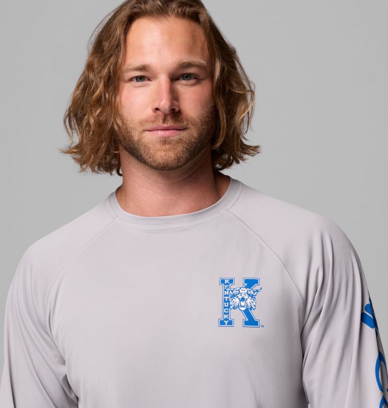 Men's Collegiate PFG Terminal Tackle Long Sleeve Shirt - Kentucky, Color: UK - Columbia Grey, image 5
