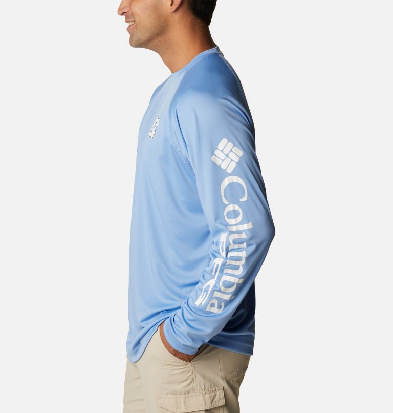 Men's Collegiate PFG Terminal Tackle Long Sleeve Shirt - North Carolina, Color: NC - White Cap, White, image 3