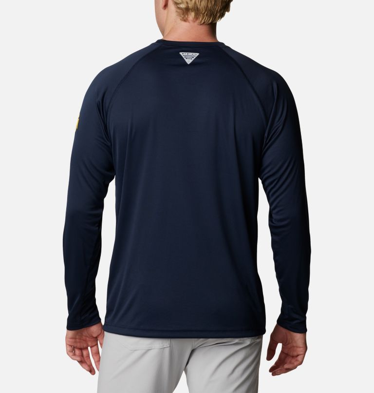 Men's Collegiate PFG Terminal Tackle Long Sleeve Shirt - Michigan, Color: UM - Collegiate Navy, Collegiate Yellow, image 2