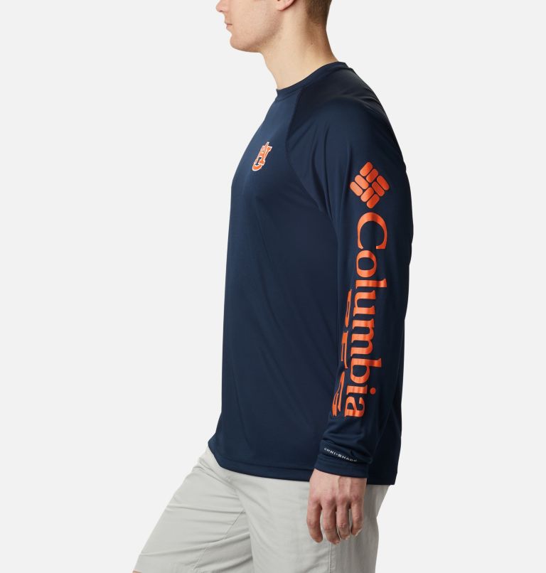 Men's Collegiate PFG Terminal Tackle Long Sleeve Shirt - Auburn, Color: AUB - Collegiate Navy, Spark Orange, image 3