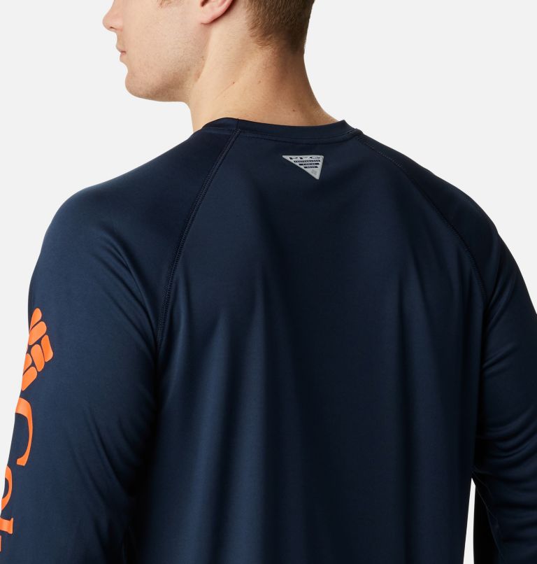 Men's Collegiate PFG Terminal Tackle Long Sleeve Shirt - Auburn, Color: AUB - Collegiate Navy, Spark Orange, image 5